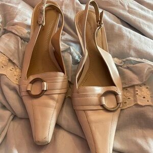 Ann Taylor Cream Slingback Heels